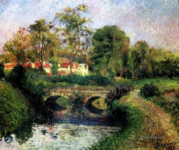pequeño puente sobre el voisne osny 1883 Camille Pissarro Paisajes arroyo Pinturas al óleo